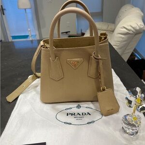 Prada Double Leather Saffiano Mini Crossbody or Top Handle Purse-Damaged Handles
